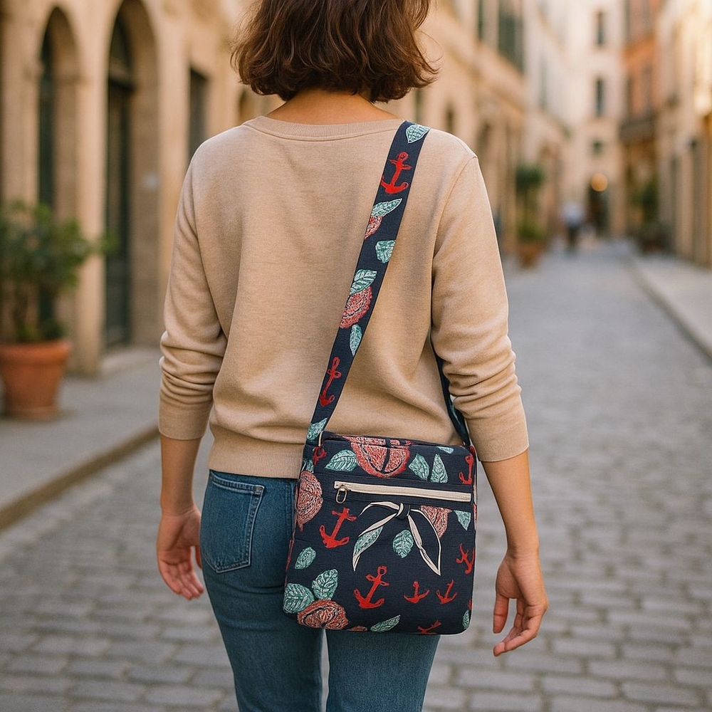 N.Gil Seaturtle & Anchor Crossbody Purse